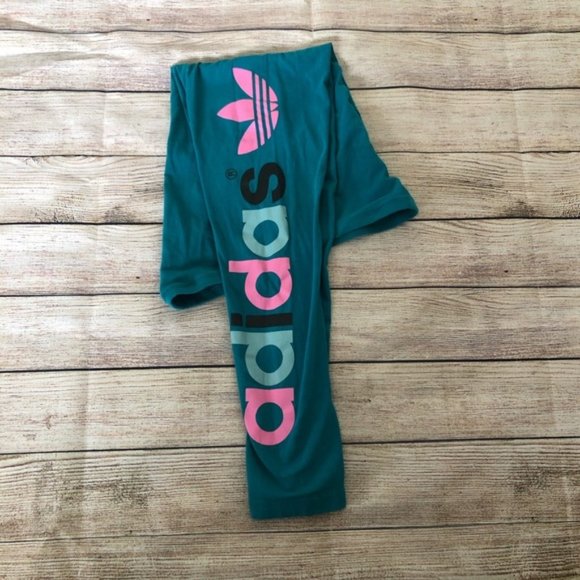 FWP - Adidas Teal Leggings with logo - Picture 1 of 6